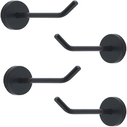 Miniatura 8 de Gancho clásico negro de acero inoxidable resistente, gancho duradero para colgar batas, gancho de montaje en pared, toque perfecto para tu baño