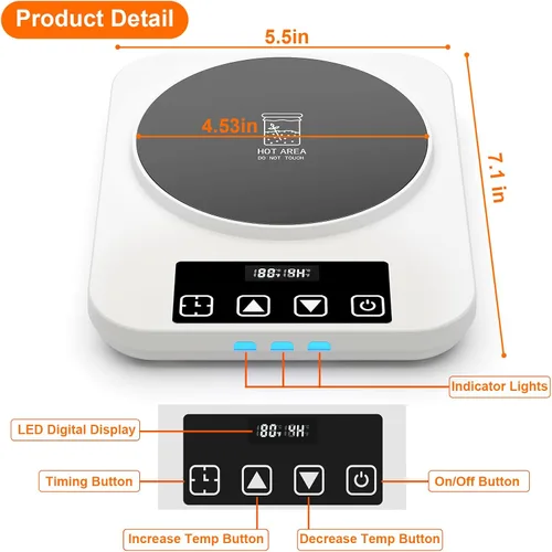 Miniatura 3 de Calentador Eléctrico para Masa Madre, Almohadilla de Calentamiento Mejorada para Masa Madre, Herramienta de Calentador de Masa Madre para Blanco