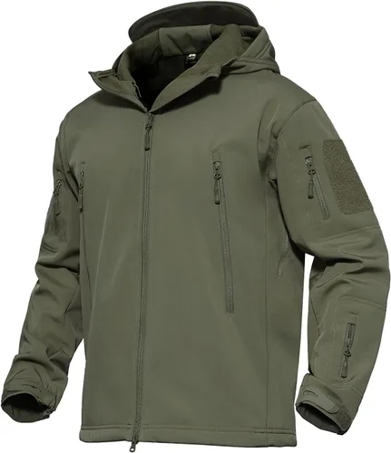 MAGCOMSEN Chaqueta táctica para hombre, impermeable, con forro polar, para esquí, nieve, invierno, cortavientos