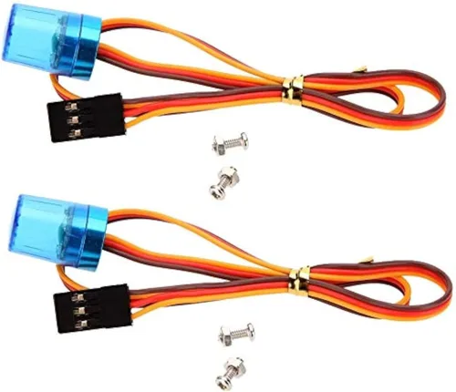 Miniatura 19 de Paquete de 2 luces LED circulares ultra brillantes de policía, lámpara estroboscópica giratoria y alarmante, 5 modos, compatible con 1/8 1/10 1/14