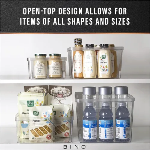 Miniatura 4 de BINO - Contenedores de almacenamiento de plástico, medianos, paquete de 2 de The Lucid Collection, contenedores organizadores multiusos con asas