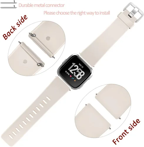 Miniatura 4 de Wepro Correa compatible con correas Fitbit Versa 2 para mujeres y hombres, correa suave compatible con bandas Fitbit Versa, correa deportiva Beige