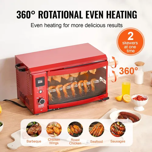 Miniatura 3 de VEVOR Shawarma Grill Máquina - 2 Cuerda Capacidad Barbacoa Pollo Shawarma Cocinador Eléctrico Asador Gyro Rotisserie Horno Doner Kebab Grill