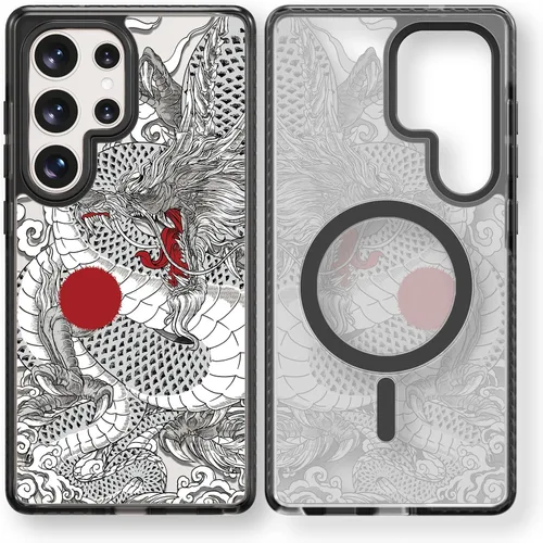 Miniatura 67 de Rosarnnah Funda compatible con Samsung Galaxy S24 Ultra, bonita estética, a la moda, divertida funda con estampado de gatito y gato, duradera a