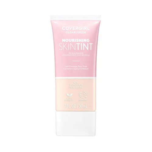 Miniatura 20 de COVERGIRL Clean Fresh Tinte para piel nutritivo, 550 Claro/Medio, base líquida, acabado húmedo, infundido con coco y aloe, fórmula vegana 550