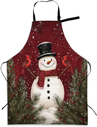 Miniatura 19 de Delantal de cocina con bolsillo, cuello ajustable impermeable y lazos largos, delantal de cocina para hornear, jardinería, pintura para mujer Retro