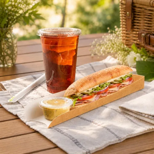 Miniatura 3 de Bio Tek - Bandeja rectangular de papel kraft para perros calientes o sándwiches – 11 3/4" x 2" x 1 1/4" – caja de 200