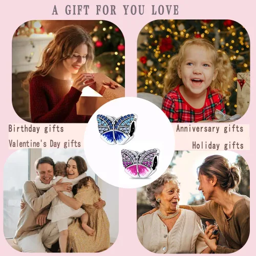 Miniatura 77 de LNQOBU Happy Life - Colgante para pulseras de abalorios, plata de ley 925 para mujer (con un espaciador de cuentas)