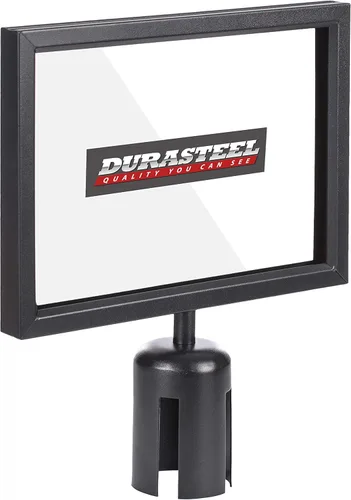 Miniatura 9 de DuraSteel Soporte de Letrero con Poste de Exhibición Vertical - Marco de Doble Cara para 8.5'' x 11'' - Control de Multitudes y Barrera de Cola