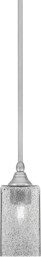 Miniatura 132 de Toltec Lighting Tallo Colgado Mini colgante, acabado de cobre negro, 3.5" cuadrado humo burbuja vidrio
