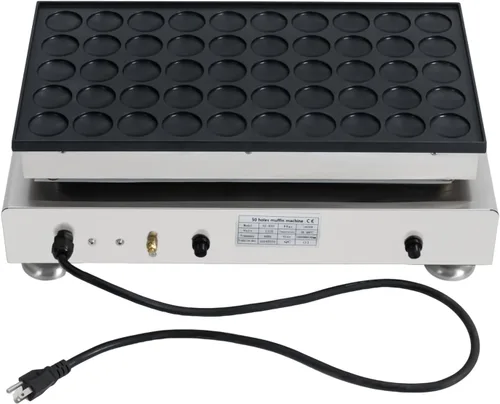 Miniatura 6 de 50pcs Mini máquina para hacer panqueques holandés comercial panqueques panqueques antiadherente Control de temperatura y tiempo 122-572℉ 1800W