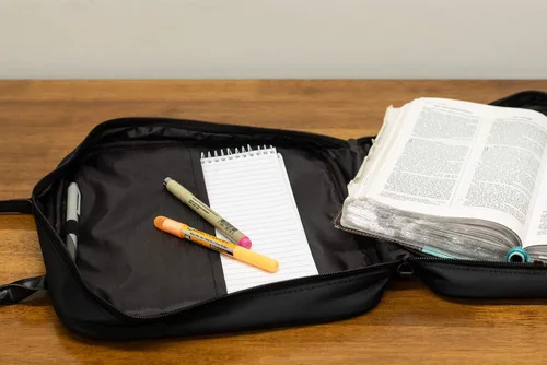 Miniatura 2 de Cubierta para biblia estilo bolso de mano, color negro, extra, extra grande