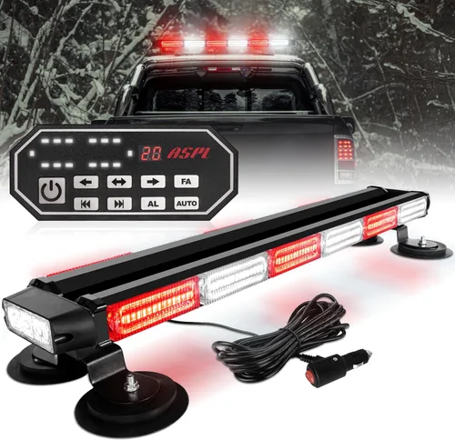 Miniatura 12 de ASPL - Barra de luces estroboscópicas de 66 cm, 126 LED, de emergencia, para techo, doble cara, con controlador, intermitente, de advertencia, luz