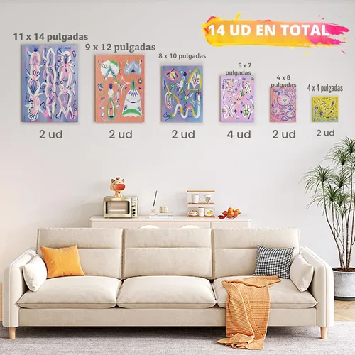 Miniatura 3 de Gotideal Lienzo para pintura, paquete de 14 unidades, lienzo de pintura estirado, lienzos de pintura en blanco para acrílico, óleo, suministros