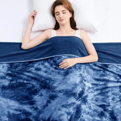 Miniatura 20 de Topcee Manta de Tiro Refrescante para Sudores Nocturnos Decorativa Tie Dye, Absorbe el Calor para Mantenerte Fresco en Noches Cálidas, Q-Max 0.5