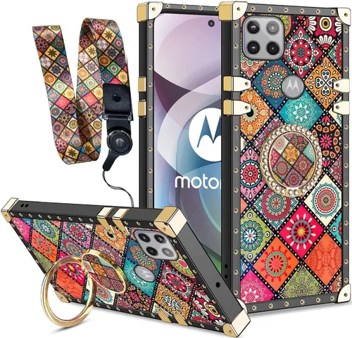Miniatura 11 de nancheng Funda para Motorola Moto One 5G Ace/One 5G UW Ace Luxury Colorful Love Heart Bee Design Gold Electroplated Phone Cover with 360° Diamond