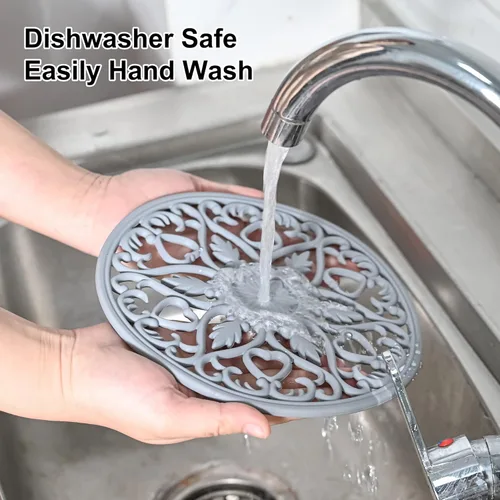 Miniatura 6 de Salvamanteles de silicona para platos calientes, ollas y sartenes, tapete multiusos tallado resistente al calor, almohadillas calientes para cocina