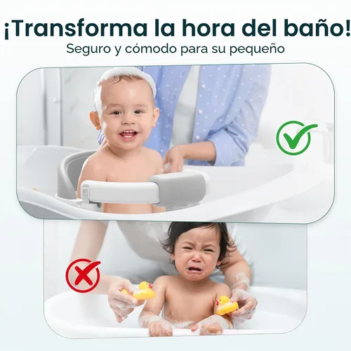 Miniatura 6 de Asiento de Baño para Bebé Bañera para Bebé - con Ventosas Fuertes y Soporte Envolvente de 360° - Liberación Fácil, Cojín Antideslizante