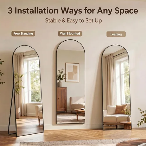 Miniatura 5 de Antok Espejo de Cuerpo Entero, Espejo de Piso de 58"x18" con Soporte, Espejos Montados Colgantes para Dormitorio, Sala de Estar, Vestidor, Comedor