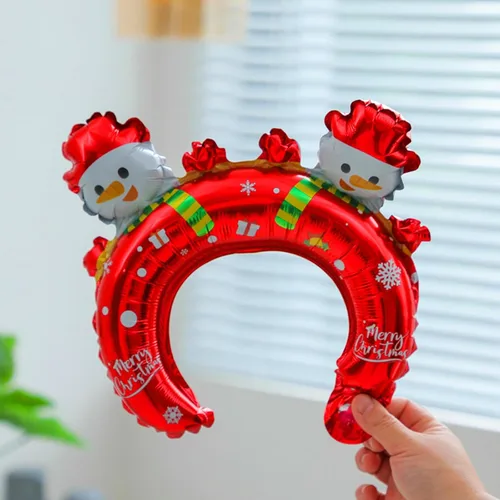 Miniatura 4 de Diadema de globo de Navidad, globo de papel de aluminio, diadema inflable de Navidad, globos inflables para decoración de fiestas temáticas