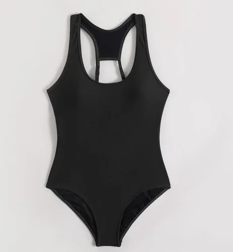 Miniatura 3 de Traje de baño de una pieza para mujer, modesto atlético, espalda cruzada, traje de baño para niñas adolescentes