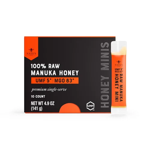 Miniatura 19 de Nate's Raw Manuka Honey New Zealand MGO 83+ Certificado UMF 5+ Botella exprimible de 13.2 oz