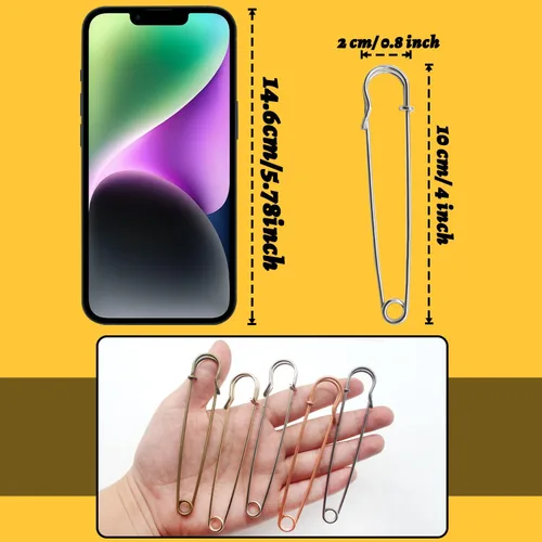 Miniatura 2 de Benvo Pines de manta jumbo resistentes – Pasadores de acero de 4 pulgadas, 40 piezas para lavandería, llaveros, ropa y más