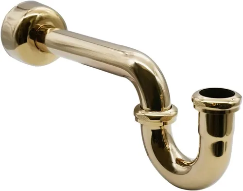 Miniatura 2 de Westbrass A400-1-01 1-1/2" OD 17 calibre P-Trampa con brida de caja alta, latón pulido