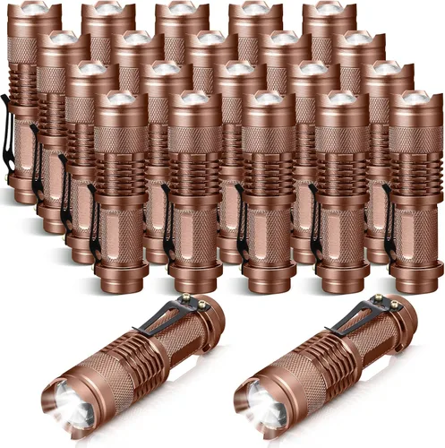 Miniatura 14 de Fumete 20 Piezas Linterna LED Mini 3 Modos Antorcha Táctica Pequeña Resistente al Agua Linterna de Bolsillo con Enfoque Ajustable Linterna Tipo