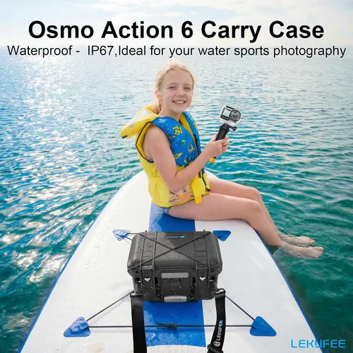 Miniatura 7 de Lekufee Funda rígida impermeable para DJI Osmo Action 6, Osmo Action 5 Pro/4/3, combo de aventura, combo estándar y más accesorios (solo funda)