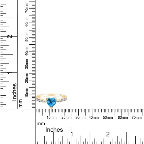Miniatura 5 de AFFY Anillo de promesa de corazón solitario de oro de 14 quilates sobre plata esterlina, regalo para ella