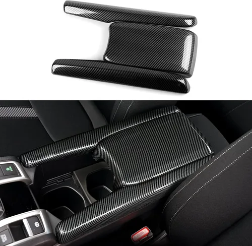 Miniatura 10 de Calcomanías de panel de consola central de aire acondicionado para Honda Civic 2016-2021, accesorios de 10ª generación, calcomanías de fibra
