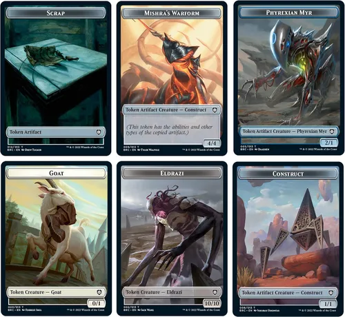 Miniatura 6 de Magic: The Gathering The Brothers' War Retro-Frame Commander Deck – Bandera bruñida de Mishra (azul-negro-rojo) + paquete de muestra de refuerzo