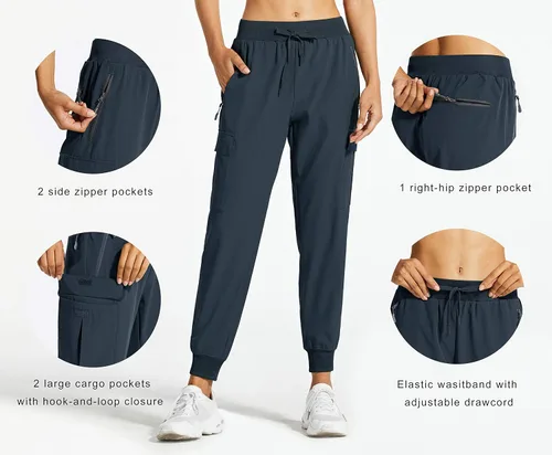 Miniatura 2 de Libin - Pantalones ligeros de senderismo para mujer de secado rápido pantalones para caminar estilo deportivo entrenamiento descanso estilo informal