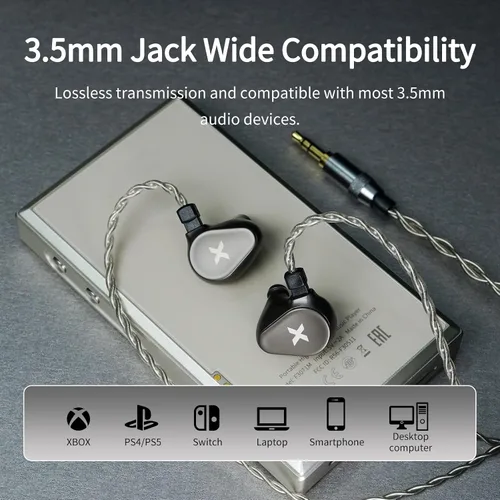 Miniatura 7 de DUNU Titan X IEMs - Auriculares para juegos, monitor intrauditivo de controlador dinámico de 0.394 pulgadas, auriculares IEM con cable de alta