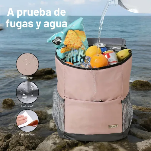 Miniatura 5 de Mochila Nevera Aislada para Exteriores - Mochila Nevera a Prueba de Fugas 30 Latas, Bolsa Nevera Impermeable Ligera para Retención de Calor/Frío