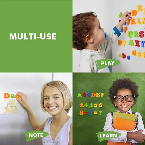 Miniatura 6 de Coogam Letras magnéticas, números, alfabeto, imanes para nevera, plástico colorido ABC 123, juego de juguetes educativos, aprendizaje preescolar