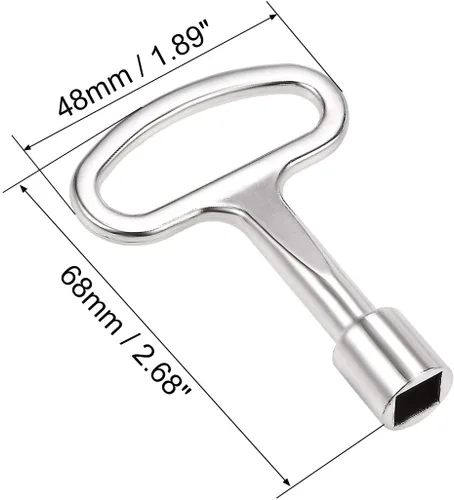 Miniatura 3 de uxcell Llave eléctrica del gabinete 0.315 in aleación de zinc cuadrado medidor de agua caja de seguridad clave 2pcs