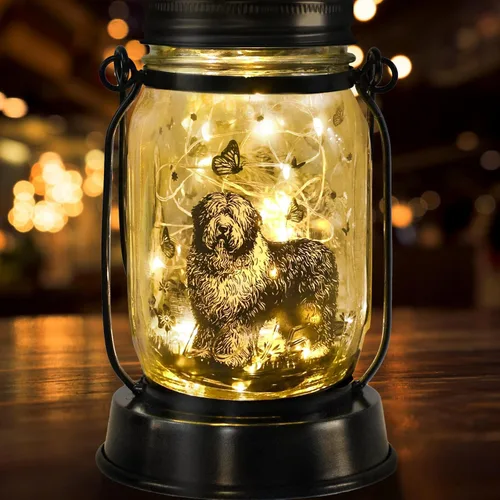 Miniatura 40 de Farol solar de Chihuahua, regalo para mujeres, hombres, mamá, cumpleaños, amantes de perro Chihuahua, luz conmemorativa pérdida de mascotas