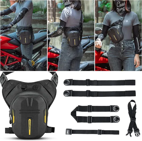 Miniatura 6 de ROCKBROS Bolsa de pierna larga 3 en 1 para motocicleta, bolsa magnética para tanque de motocicleta, bolsa de piernas multifunción, para hombres