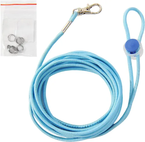 Miniatura 10 de Correa para pájaros al aire libre para loros, cuerda de entrenamiento de 9.8 ft de largo, ajustable, correa de pájaro para mascotas con anillos
