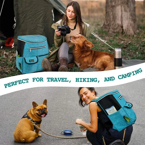 Miniatura 6 de PetAmi - Bolsa de viaje para perros con mochila, bolsas para perros aprobadas por aerolíneas para viajar, bolsa de pañales para cachorros, azul mar
