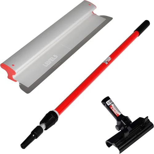 Miniatura 17 de LEVEL5 Skimming Blade Combo, hoja de 10 pulgadas + mango de extensión de 38.5 a 63 pulgadas Cuchillo para paneles de yeso suavizado/derribado