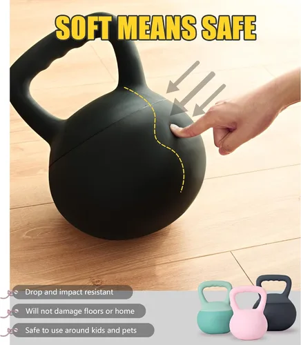 Miniatura 5 de DlandHome Pesas rusas para entrenamiento de fuerza, ideal para entrenamiento de cuerpo completo y entrenamiento de fuerza, mango de fácil agarre