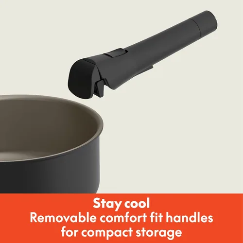 Miniatura 4 de BELLA - Juego de 8 piezas de ollas y sartenes con mangos extraíbles, cocina Fits-anywhere™ con recubrimiento antiadherente EverGood™ de cerámica