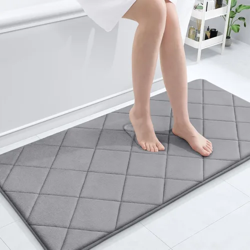 Miniatura 184 de OLANLY Tapete de baño de espuma viscoelástica de 24 x 16 pulgadas, ultra suave y absorbente, lavable a máquina, cómodo tapete de baño para suelo