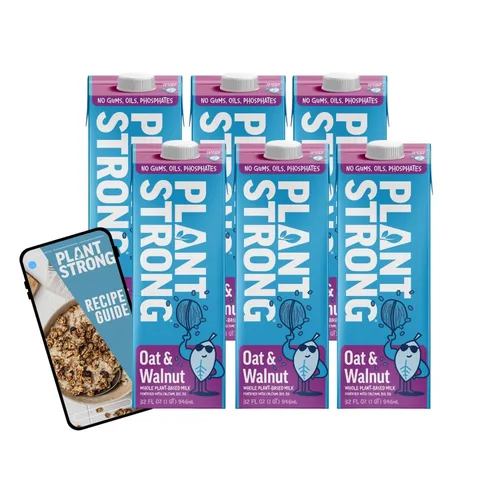 Miniatura 7 de PLANTSTRONG Leche: leche entera a base de plantas, fortificada con calcio, B12 y D3, sin gomas ni aceites, proyecto verificado sin OMG, sin gluten