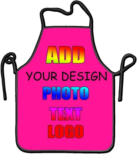 Miniatura 37 de NALAHOME Delantales personalizados para hombres y mujeres delantales personalizados con logotipo de texto fotográfico Negro