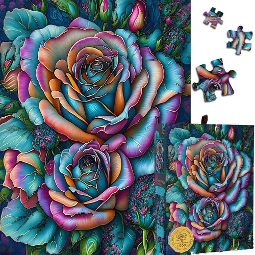 Miniatura 4 de Ingooood Rompecabezas de 1000 piezas – Serie Fantasía – Juguetes de entretenimiento de rosas para adultos rompecabezas para decoración del hogar
