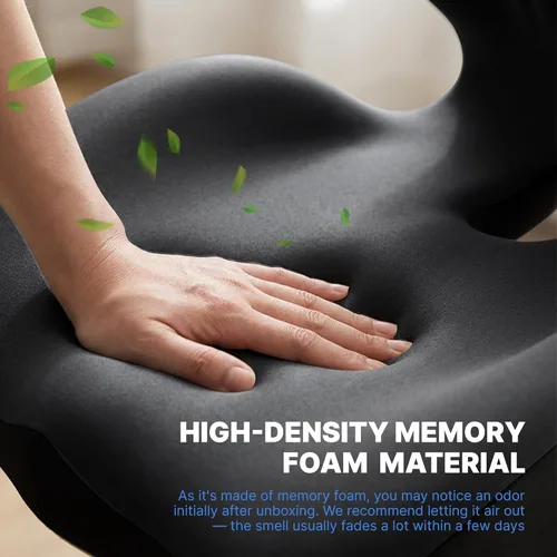 Miniatura 6 de Cojín de asiento ergonómico, cojines de asiento para silla de oficina con diseño en forma de L, cojín ortopédico de espuma viscoelástica con hueco